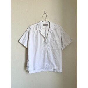 Everlane Women's Boxy Oxford Popover Shirt in White Size US 4